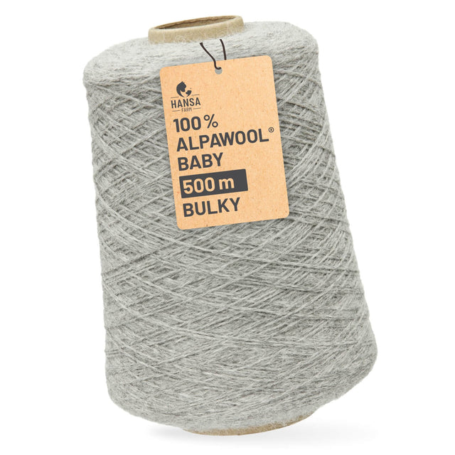 Alpawool® Baby 50 Bulky NFA10 - 500g Alpaca Wool Cone Light Grey