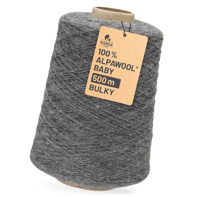 Alpawool® Baby 50 Bulky NFA12 - 500g Alpaca Wool Cone Dark Grey