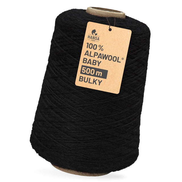 Alpawool® Baby 50 Bulky NFA15 - 500g Alpaca Wool Cone Black