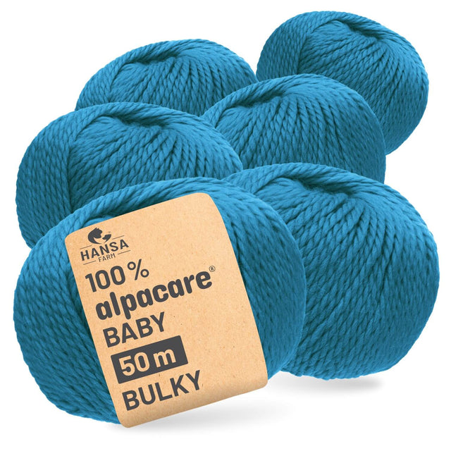 alpacare® Baby 50 Bulky waschbar CF259 - 6x50g Alpakawolle Petrol