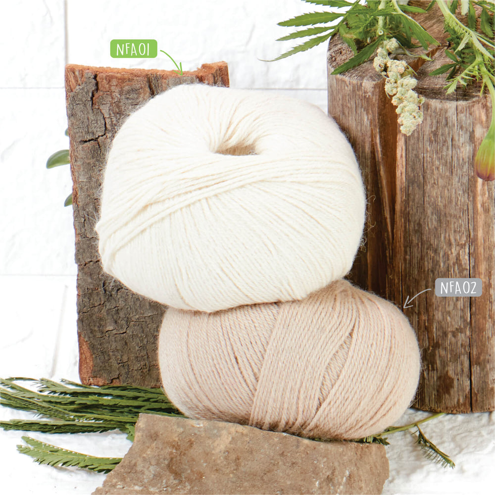 Alpawool® Baby 200 Fingering NFA01 - 6x50g Alpaca Wool Natural