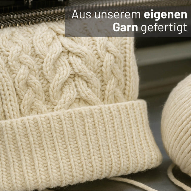 ALPAWOOL® Baby 50 Damen und Herren Mütze Natur Wollweiß (NFA01)