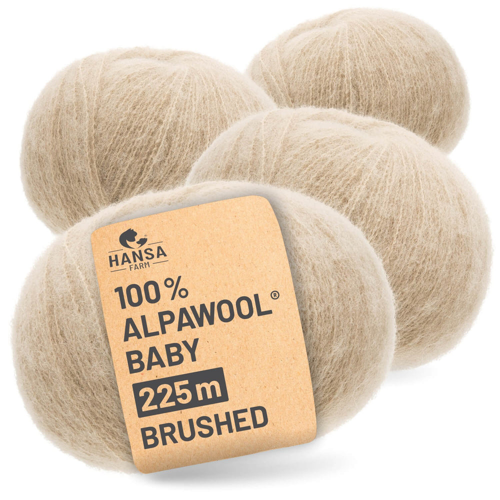 Alpawool® Baby Brushed NFA02 - 4x50g Alpakawolle Beige