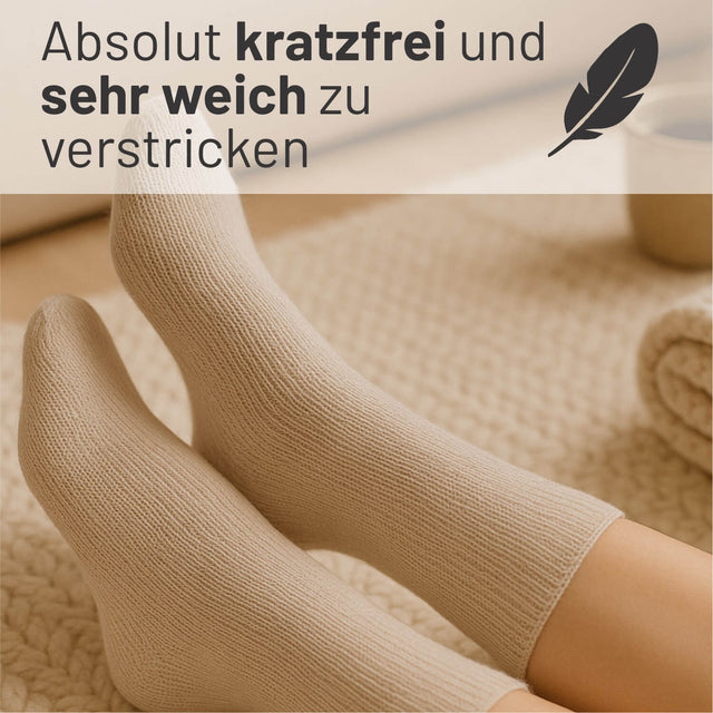 alpacare® Baby Socks waschbar NFA02 - 2x112g Alpakawolle Beige