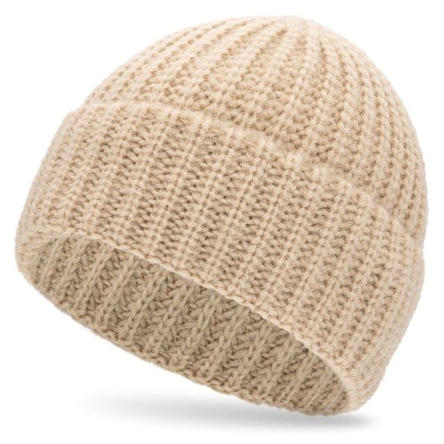 ALPAWOOL® Baby Big & Light Damen und Herren Mütze Beige (NFA02)