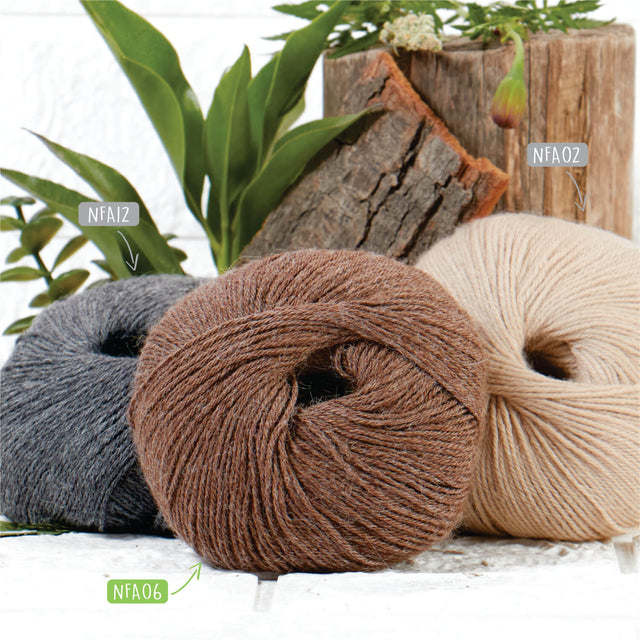 Alpawool® Baby 200 Fingering NFA06 - 6x50g Alpakawolle Braun