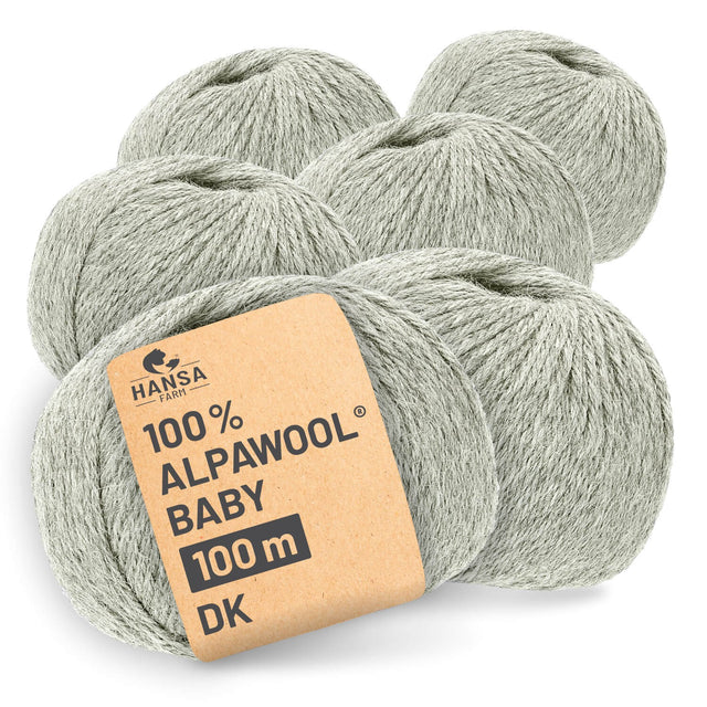 Alpawool® Baby 100 DK NFA09 - 6x50g Alpaca Wool Silver Grey
