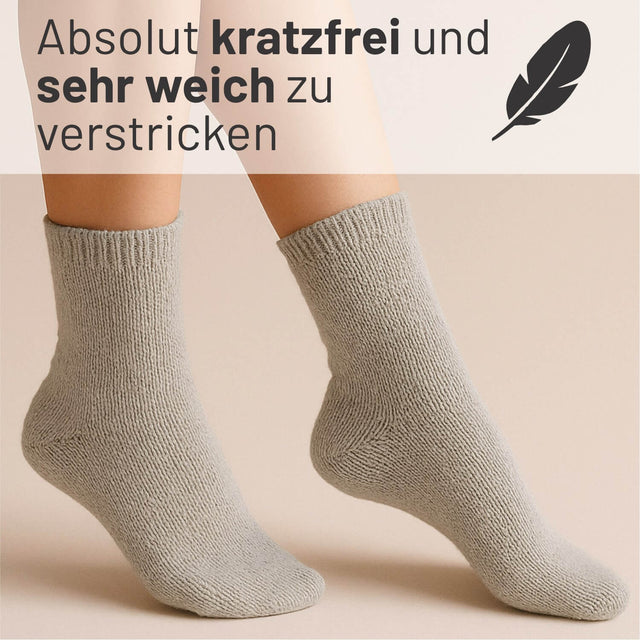 alpacare® Baby Socks waschbar NFA10 - 2x112g Alpakawolle Hellgrau