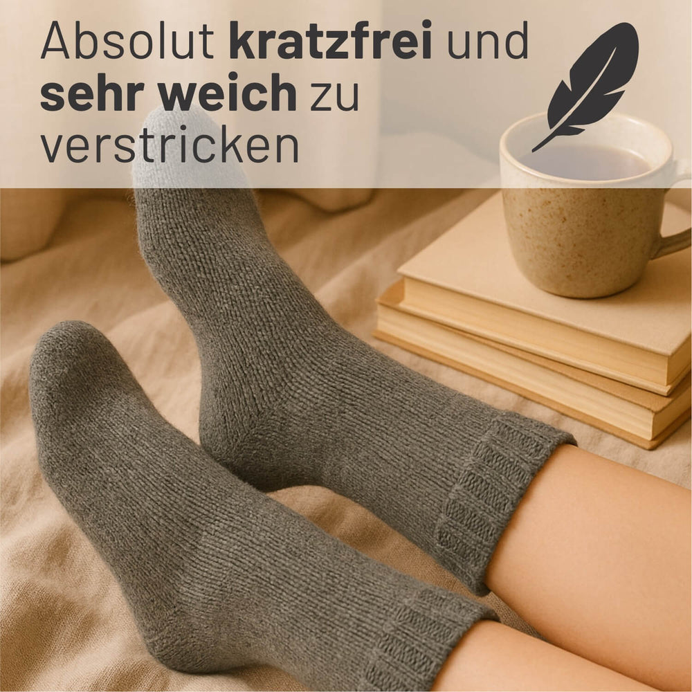 alpacare® Baby Socks waschbar NFA12 - 2x112g Alpakawolle Dunkelgrau