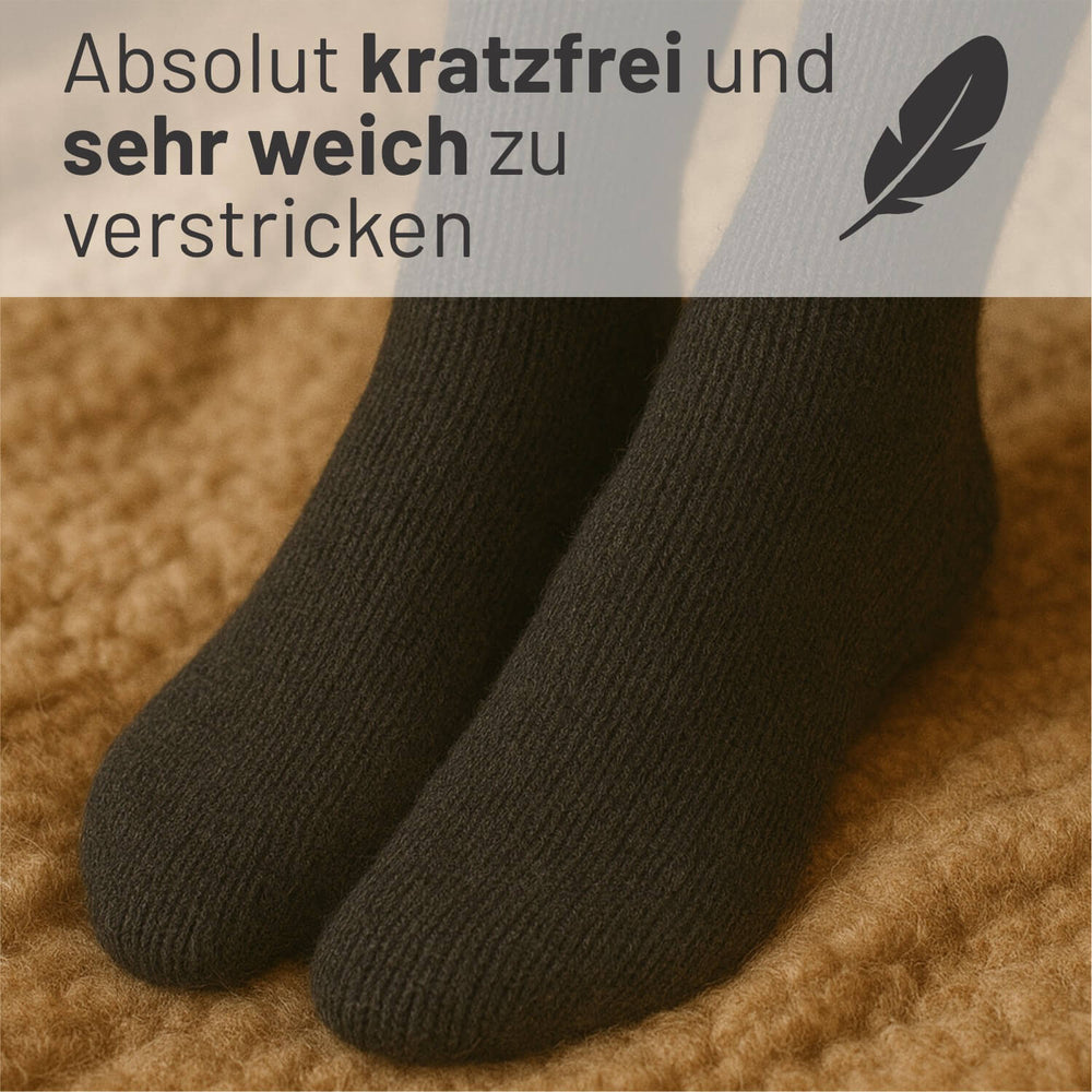 alpacare® Baby Socks waschbar NFA14 - 2x112g Alpakawolle Anthrazit