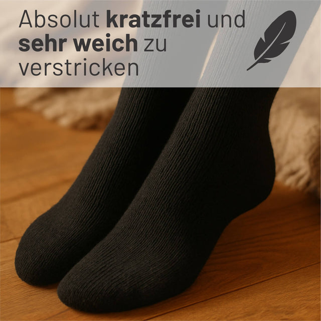 alpacare® Baby Socks waschbar NFA15 - 2x112g Alpakawolle Schwarz