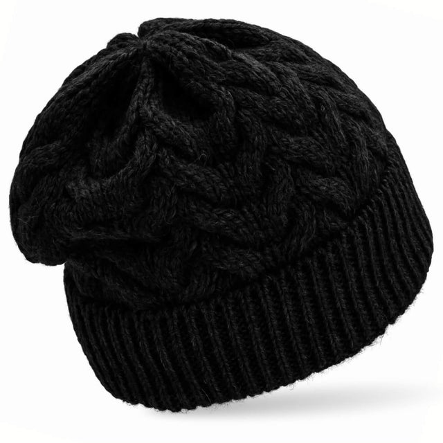 ALPAWOOL® Baby 50 Damen und Herren Mütze Schwarz (NFA15)