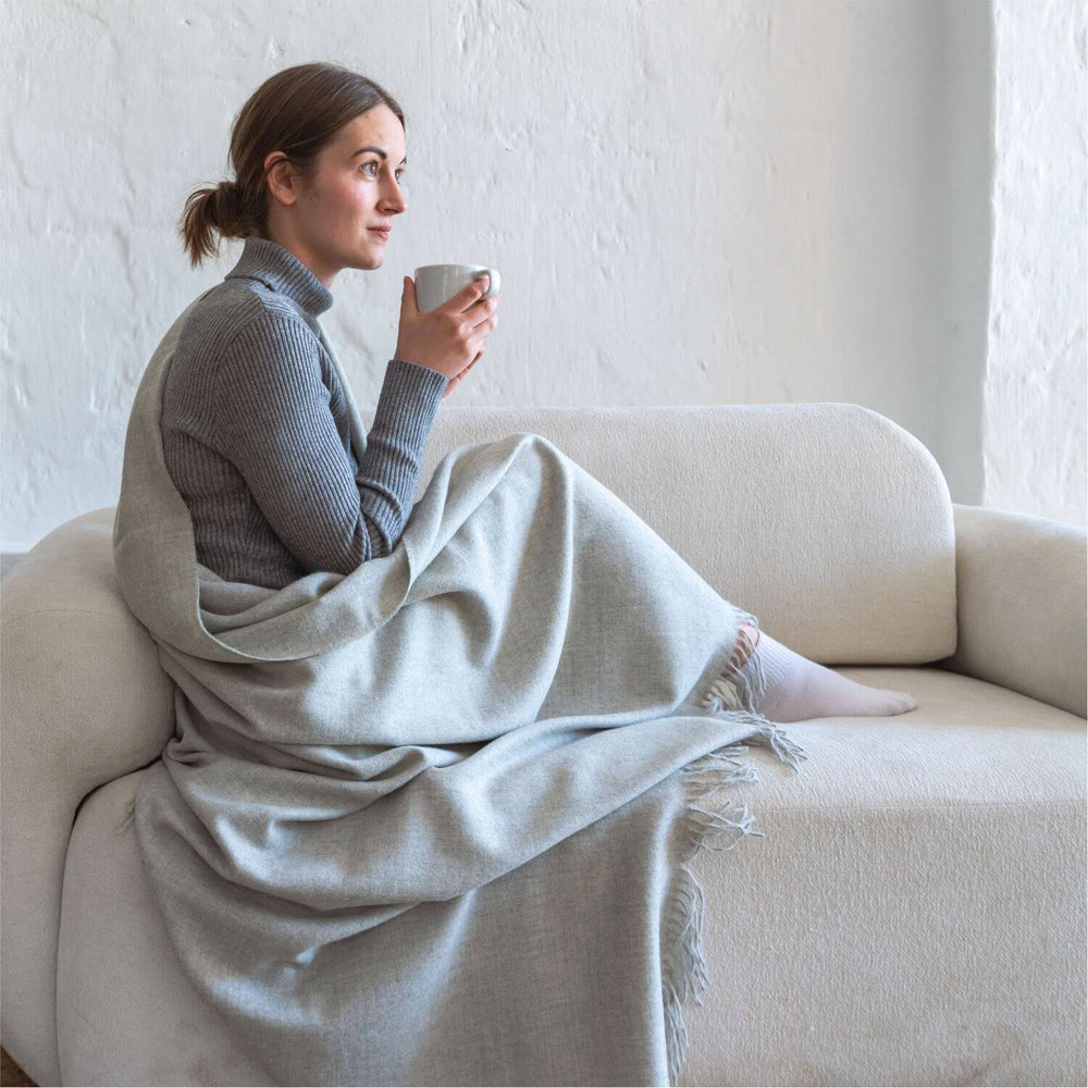 Baby Alpaka Plaid Decke Natur Uni