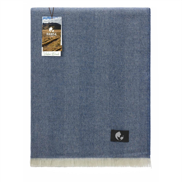 Baby Alpaka Plaid Decke Sky Blue Weave