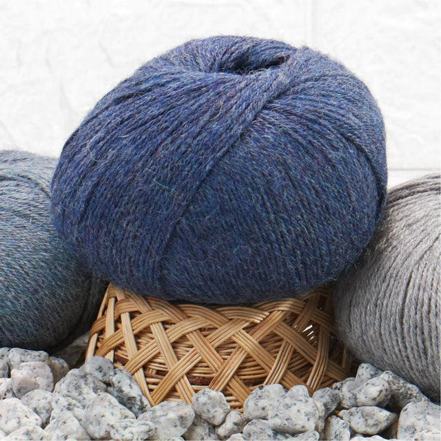 Alpawool® Royal 200 Fingering HF236 - 4x50g Alpakawolle Dunkelblau Melange
