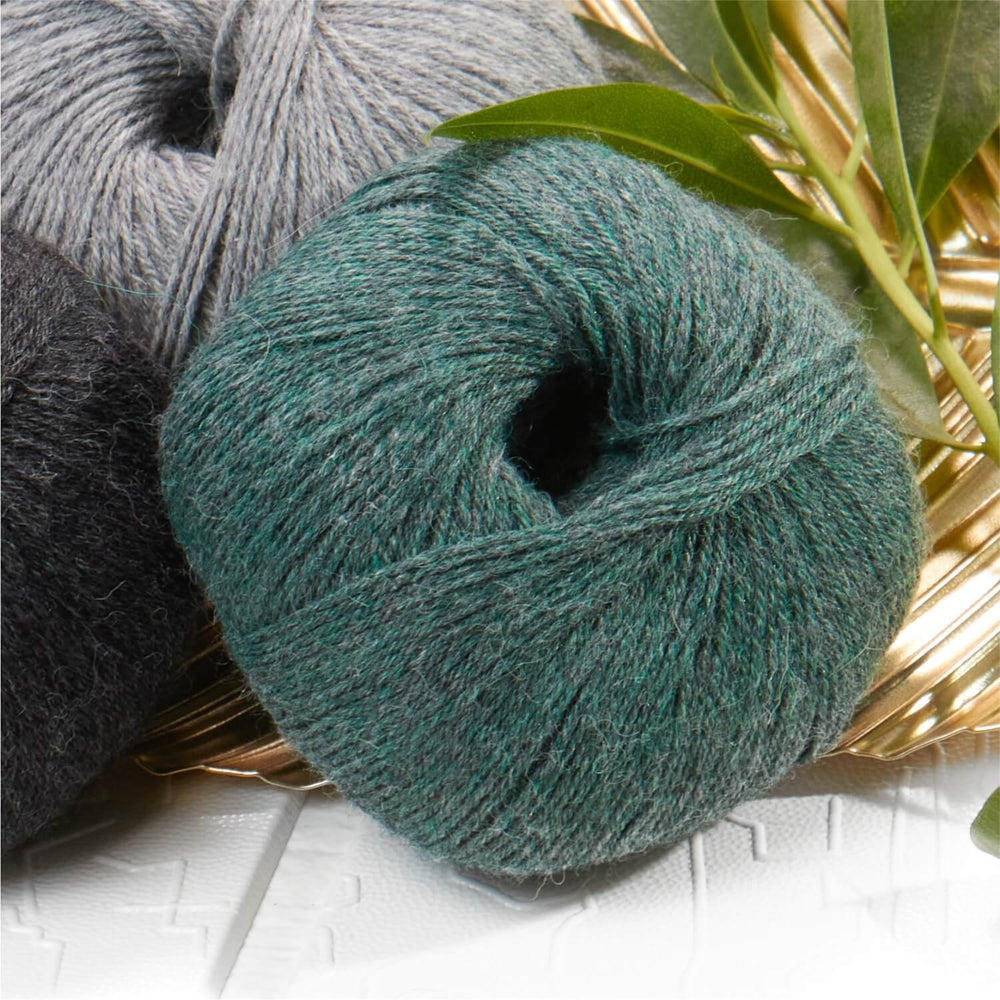 Alpawool® Royal 200 Fingering HF275 - 4x50g Alpaca Wool Emerald Melange