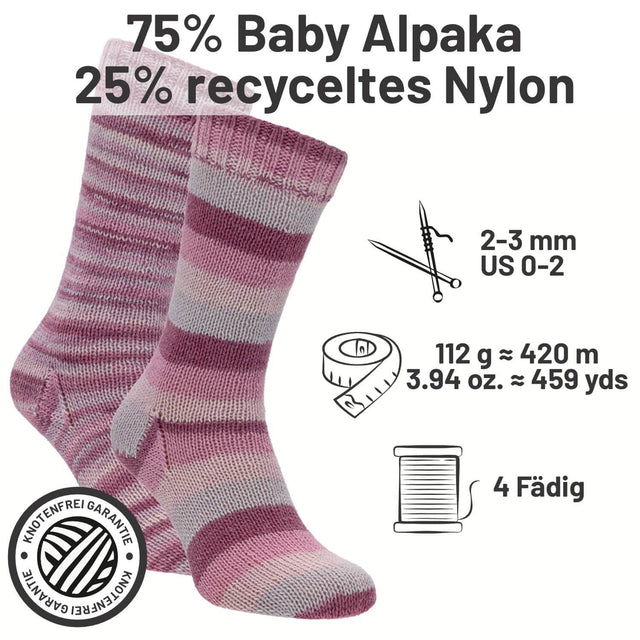 alpacare® Baby Socks waschbar Story Set - 2x112g Alpakawolle Morning Love