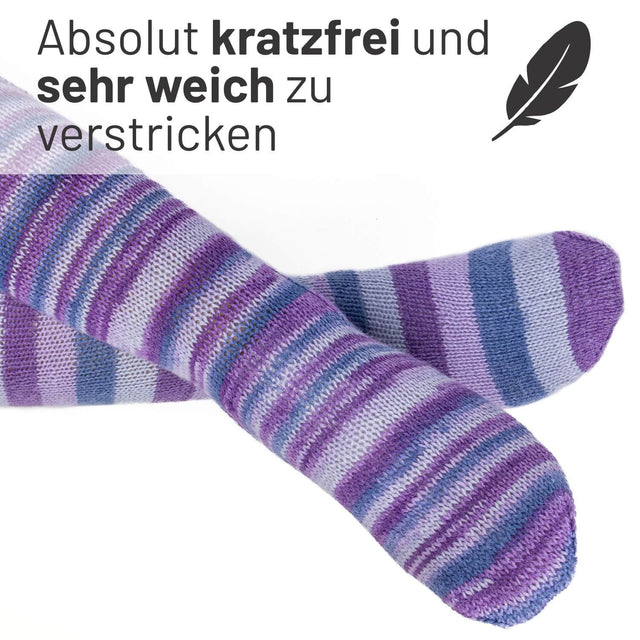 alpacare® Baby Socks waschbar Story Set - 2x112g Alpakawolle Purple Flavor