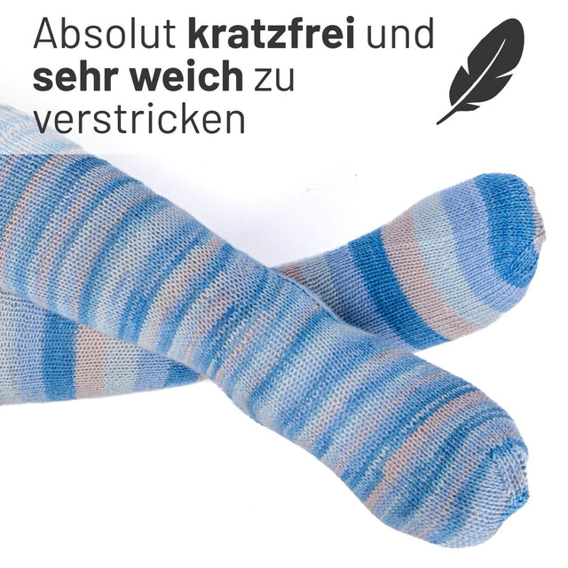 alpacare® Baby Socks waschbar Story Set - 2x112g Alpakawolle Blue Breeze