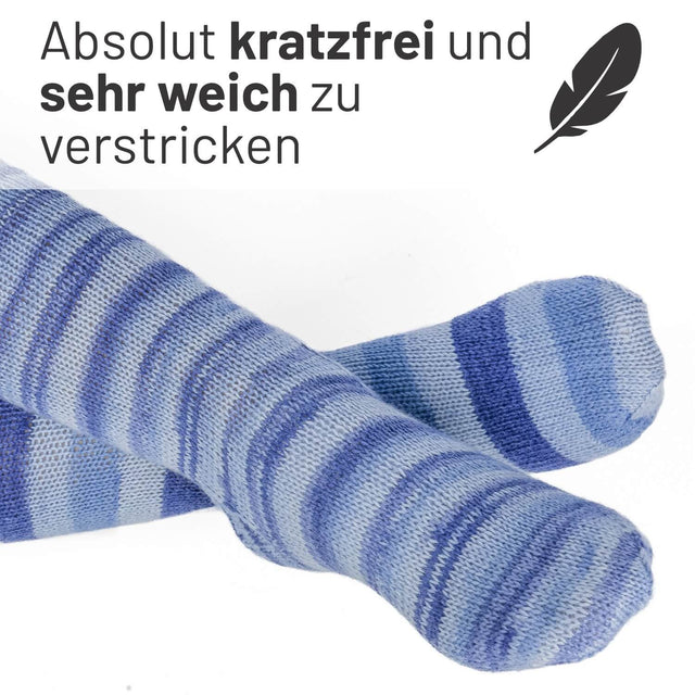 alpacare® Baby Socks waschbar Story Set - 2x112g Alpakawolle Horizon Blues