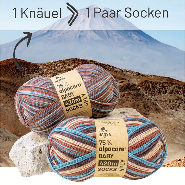 alpacare® Baby Socks waschbar Story Set - 2x112g Alpakawolle Misti Hues