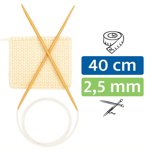 Aiguille à tricoter circulaire PONY® Bambou 2,50 mm / 40 cm