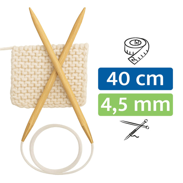 PONY® Bamboo Rundstricknadel 4,50 mm / 40 cm