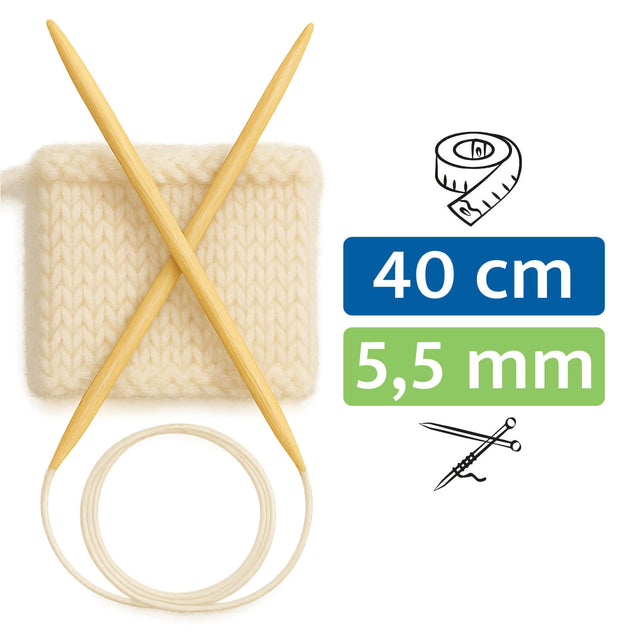 PONY® Bamboo Rundstricknadel 5,50 mm / 40 cm