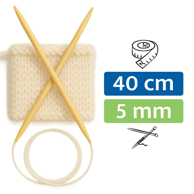 PONY® Bamboo Rundstricknadel 5,00 mm / 40 cm
