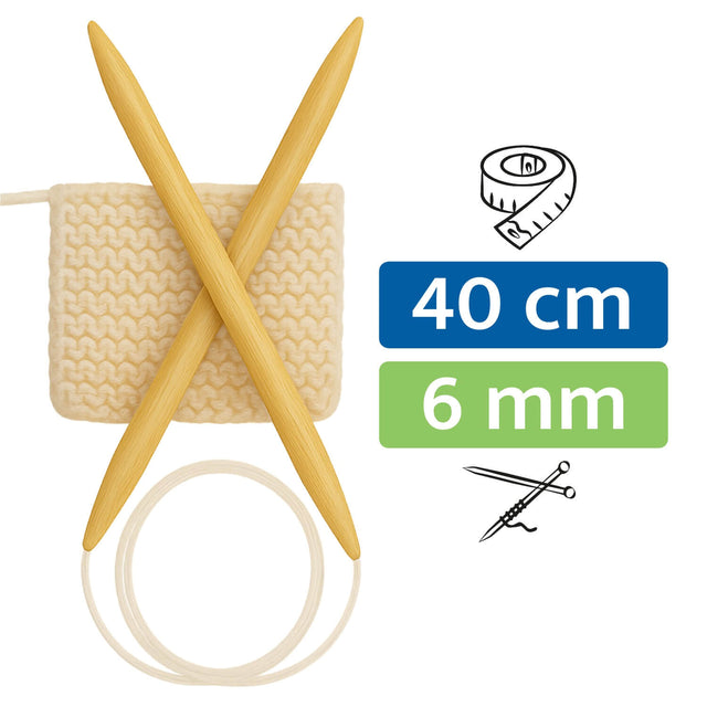 PONY® Bamboo Rundstricknadel 6,00 mm / 40 cm