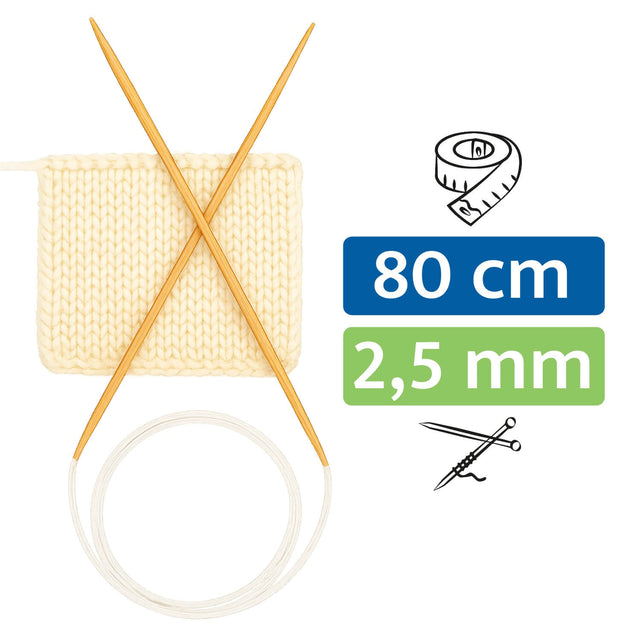 PONY® Bamboo Rundstricknadel 2,50 mm / 80 cm