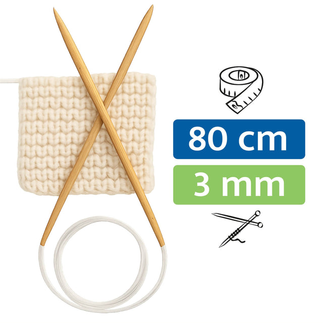 PONY® Bamboo Rundstricknadel 3,00 mm / 80 cm