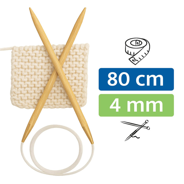 PONY® Bamboo Rundstricknadel 4,00 mm / 80 cm