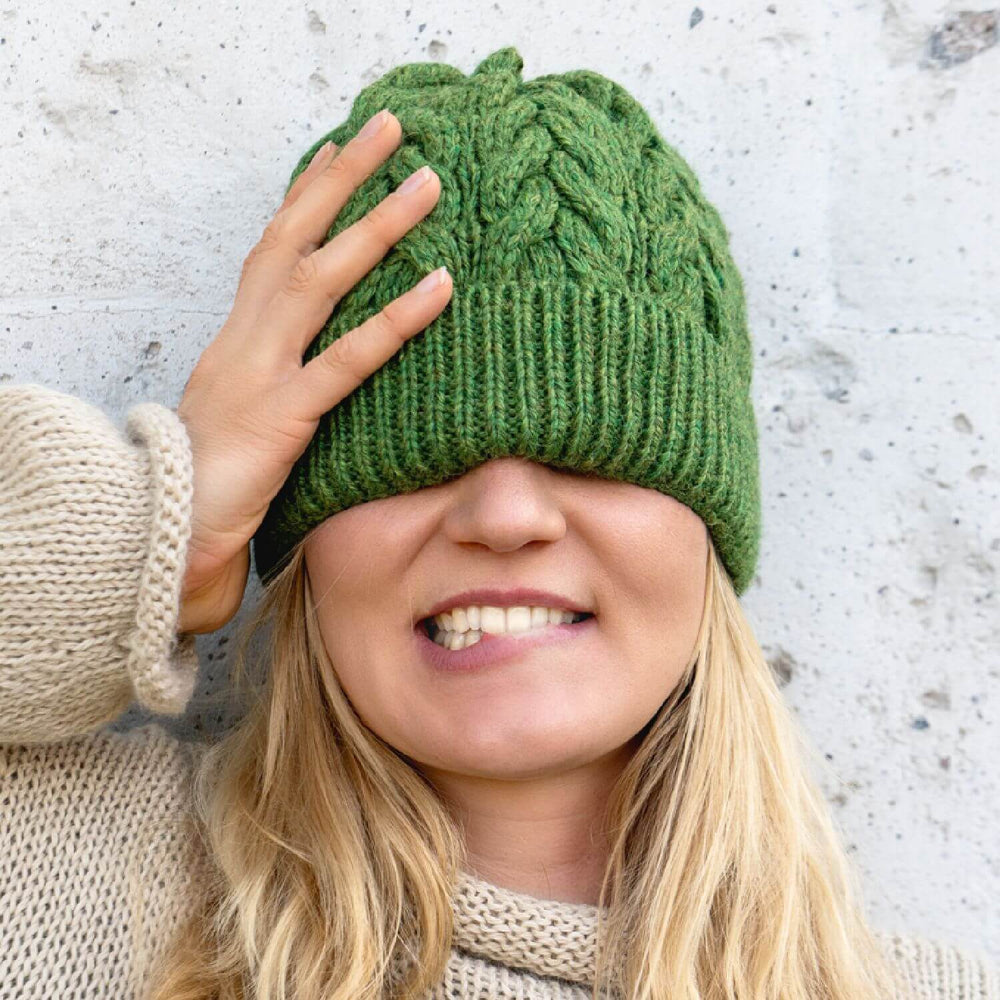 ALPAWOOL® Baby 50 Knitting Set Hat Medium Green Melange HF285