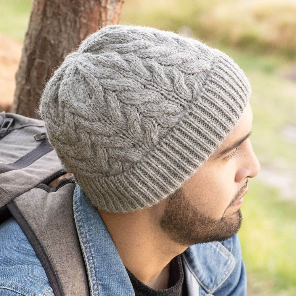 ALPAWOOL® Baby 50 Knitting Set Hat Snow Leopard NFX10