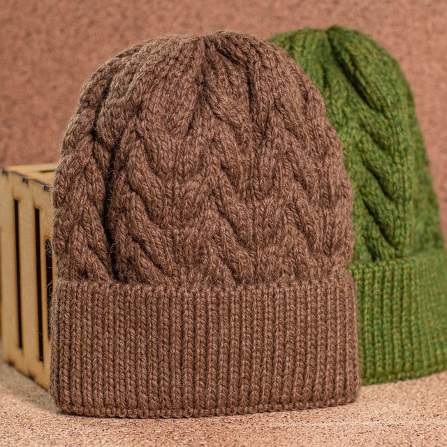 ALPAWOOL® Baby 50 Ensemble de tricot Bonnet Marron NFA06