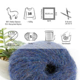 Alpawool® Baby 50 Light HF236 - 6er Set Alpakawolle Dunkelblau Melange