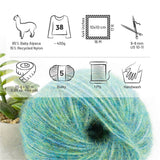 Alpawool® Baby 50 Light HF266 - 6er Set Alpakawolle Blau-Grün Melange