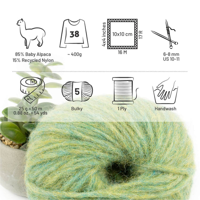 Alpawool® Baby 50 Light HF283 - 6er Set Alpakawolle Lindenblüte Melange