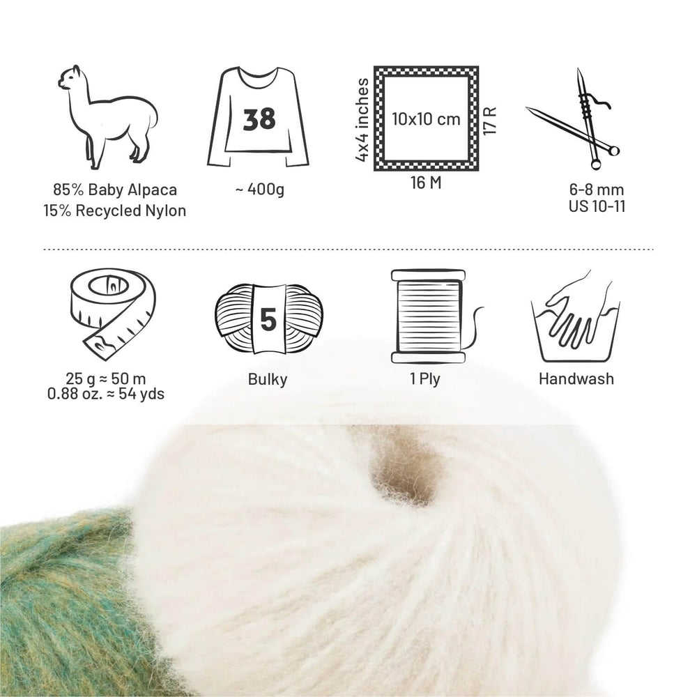 Alpawool® Baby 50 Light NFA01 - 6er Set Alpakawolle Natur