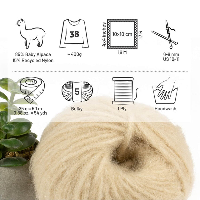 Alpawool® Baby 50 Light NFA02 - 6er Set Alpakawolle Beige