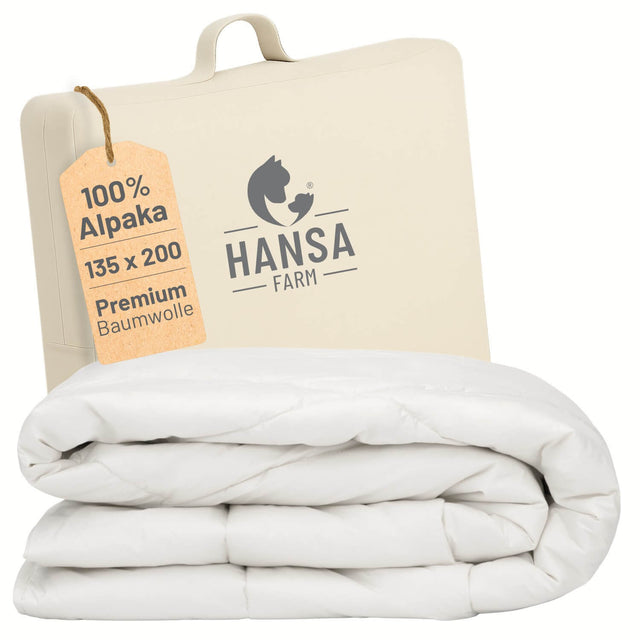 ALPAWOOL® Herbst Winter warme Bettdecke 135 x 200 cm 1.400 g Premium Alpaka Vers. 2.0