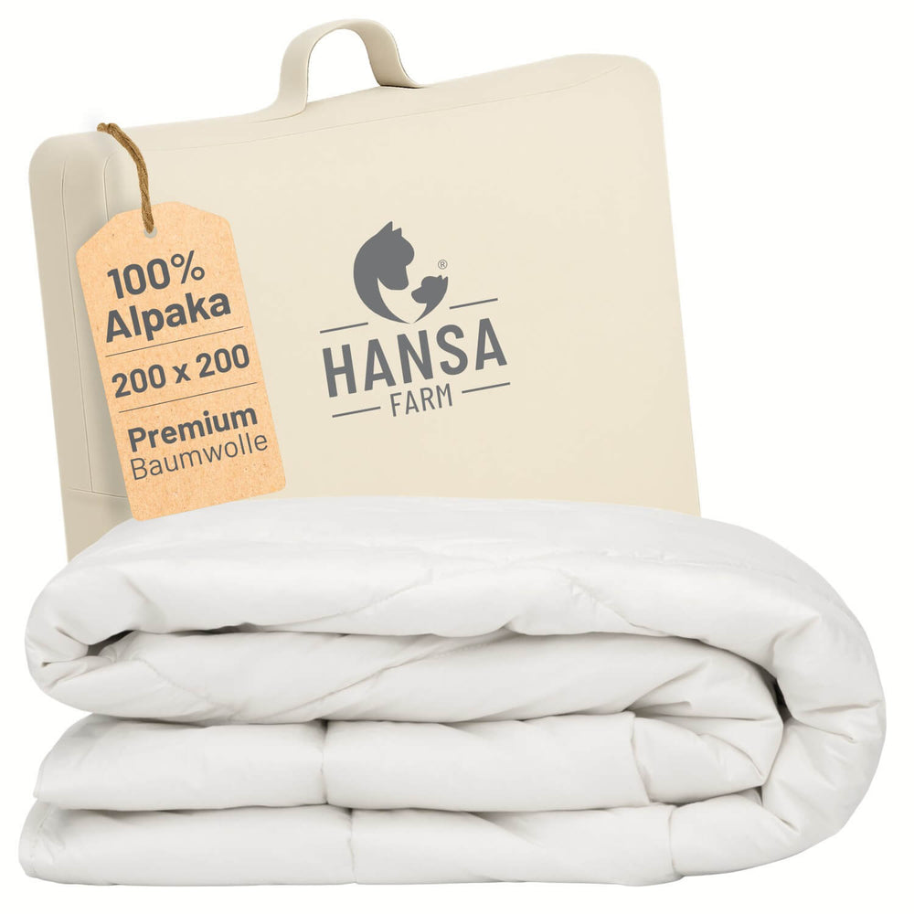 ALPAWOOL® Herbst Winter warme Bettdecke 200 x 200 cm 2.000 g Premium Alpaka Vers. 2.0