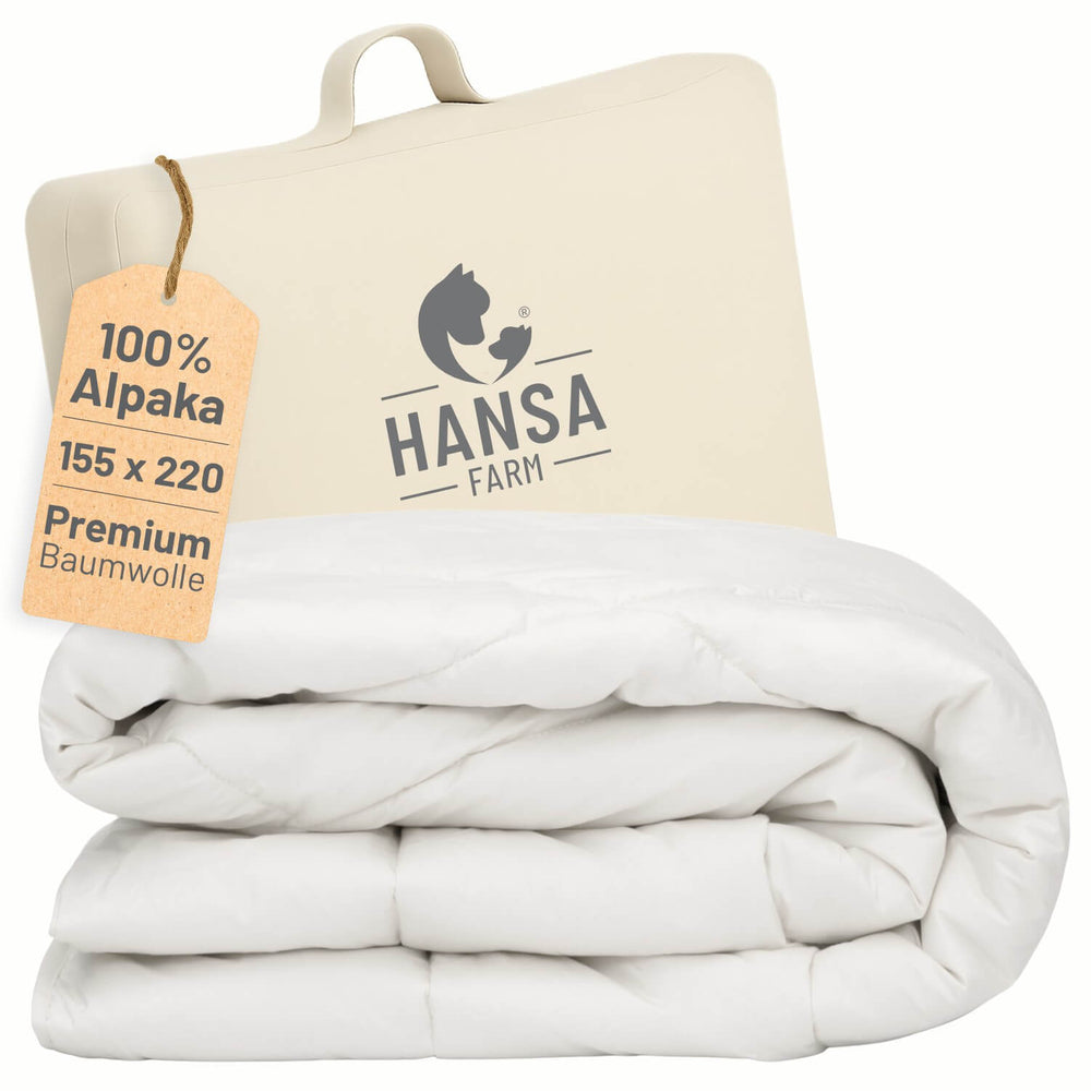 ALPAWOOL® Winter extra warme Bettdecke 155 x 220 cm 2.400 g Premium Alpaka Vers. 2.0