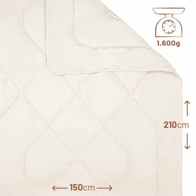 ALPAWOOL® Herbst Winter warme Bio-Bettdecke 150 x 210 cm 1.600 g Premium Alpaka Vers. 2.0