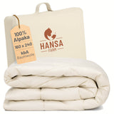 ALPAWOOL® Herbst Winter warme Bio-Bettdecke 160 x 240 cm 2.000 g Premium Alpaka Vers. 2.0