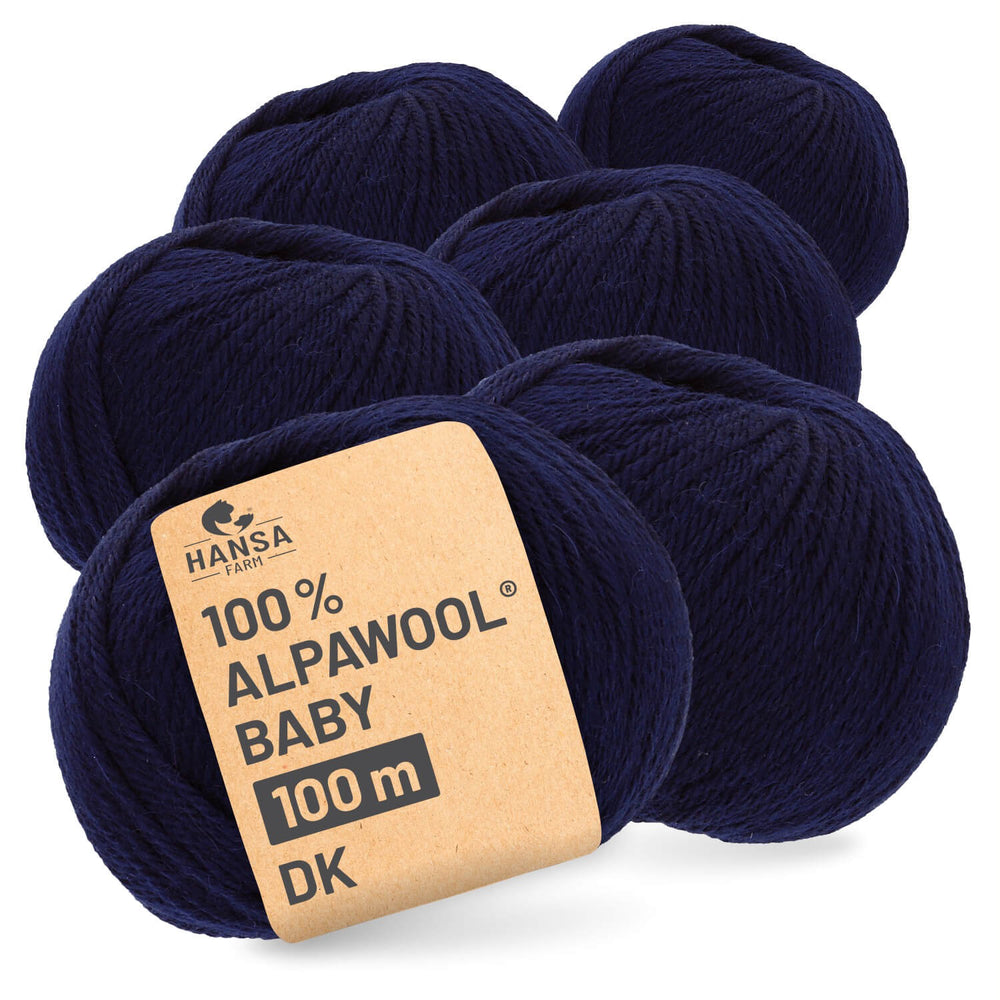 Alpawool® Baby 100 DK CF239 - 6x50g Alpaca Wool Dark Blue