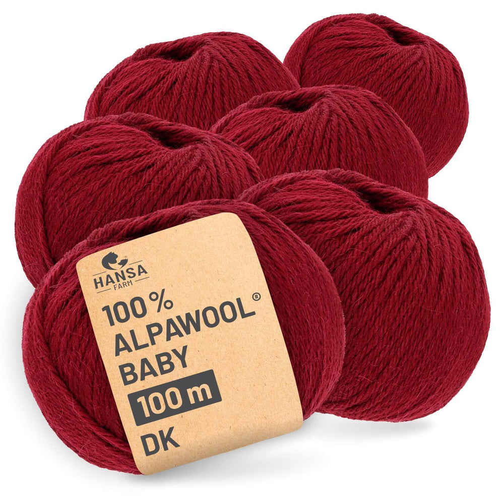 Alpawool® Baby 100 DK CF179 - 6x50g Alpaca Wool Wine Red