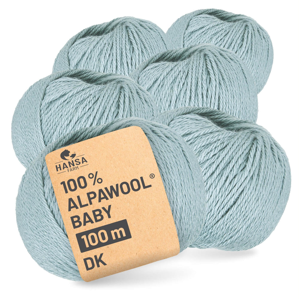 Alpawool® Baby 100 DK CF243 - 6x50g Alpaca Wool Ice Blue