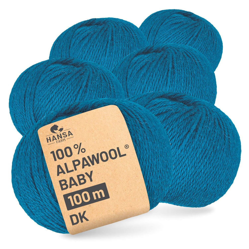 Alpawool® Baby 100 DK CF259 - 6x50g Alpaca Wool New Petrol